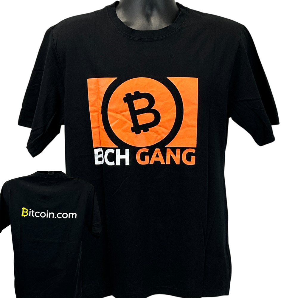 Bitcoin BCH Gang T Shirt Black Cryptocurrency Cash BTC Official Unisex M Medium